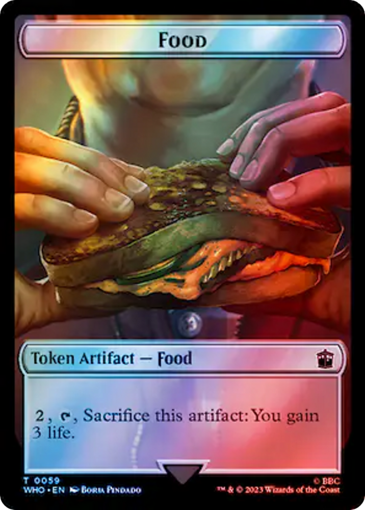 Alien Rhino // Food (0059) Double-Sided Token (Surge Foil) [Doctor Who Tokens] 