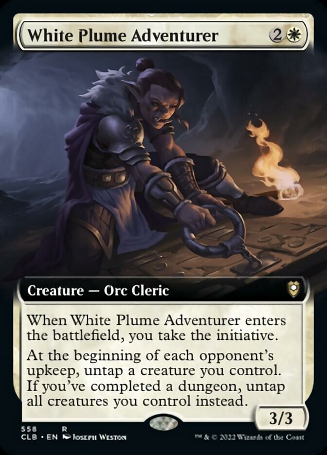 White Plume Adventurer (Extended Art) [Commander Legends: Battle for Baldur's Gate] 