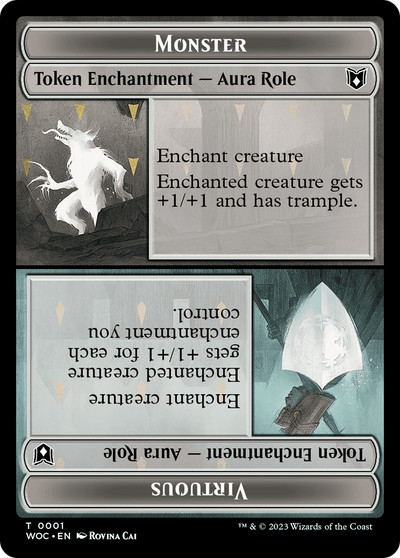 Copy // Monster Role / Virtuous Role Double-Sided Token [Wilds of Eldraine Commander Tokens] 