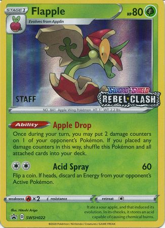 Flapple (SWSH022) (Staff Prerelease Promo) [Sword & Shield: Black Star Promos]