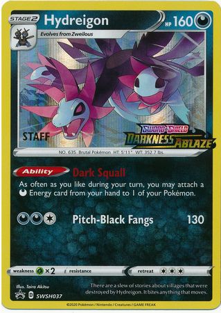 Hydreigon (SWSH037) (Staff Prerelease Promo) [Sword &amp; Shield: Black Star Promos] 