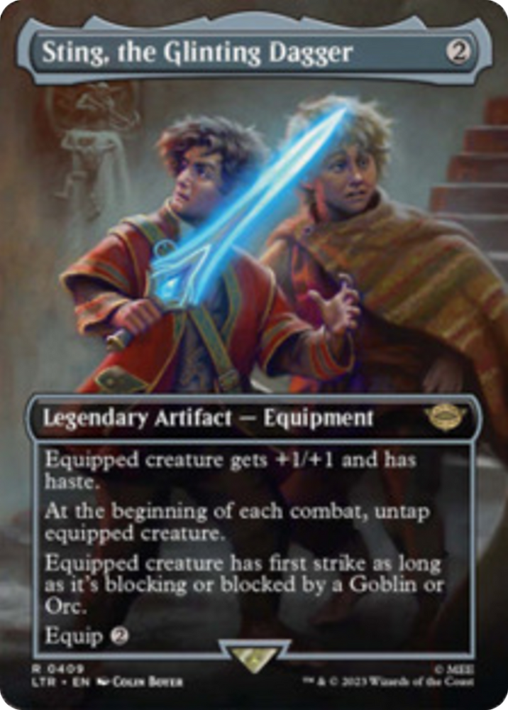 Sting, the Glinting Dagger (Borderless Alternate Art) [The Lord of the Rings: Tales of Middle-Earth] 