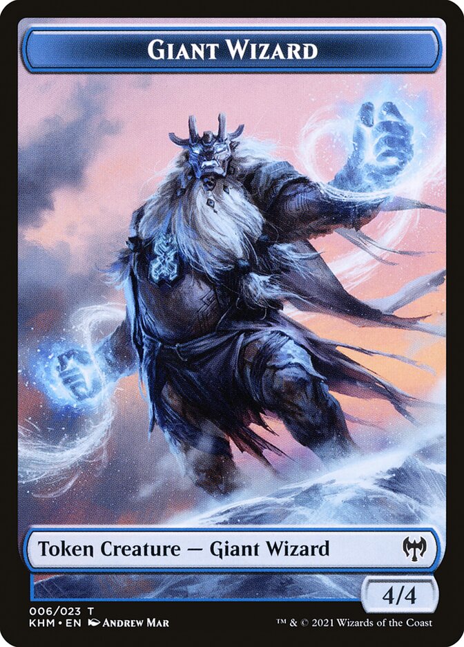 Human Warrior // Giant Wizard Double-Sided Token [Kaldheim Tokens] 