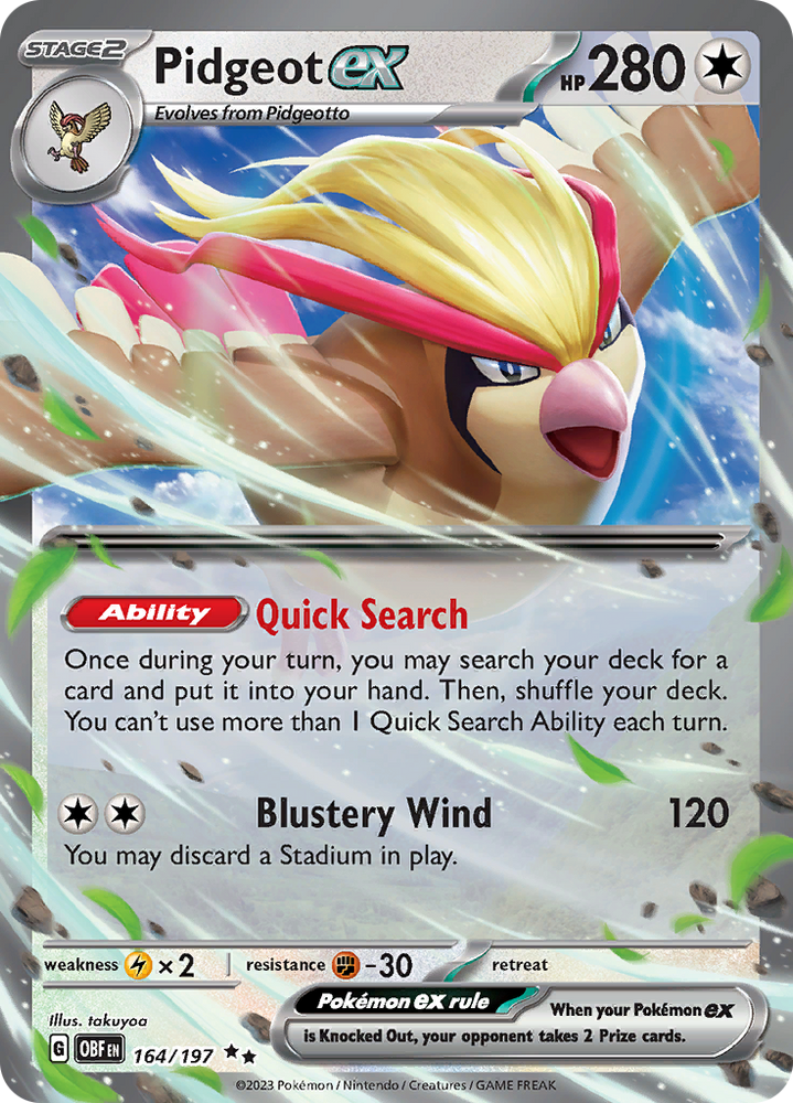 Pidgeot ex (164/197) [Scarlet &amp; Violet: Obsidian Flames] 