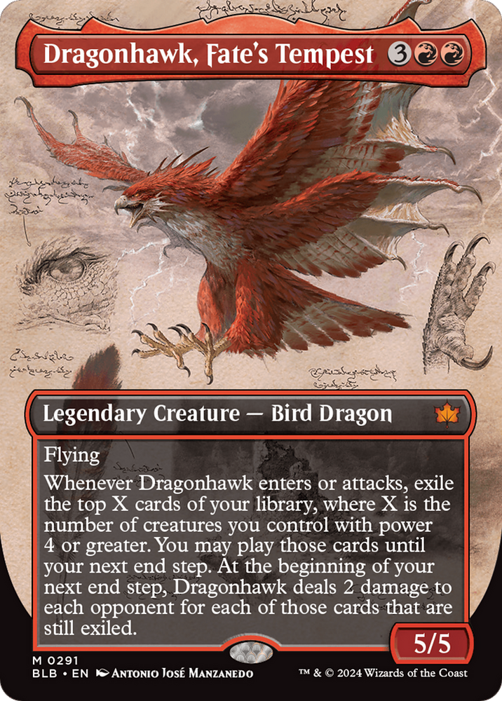 Dragonhawk, Fate's Tempest (Borderless) [Bloomburrow] 