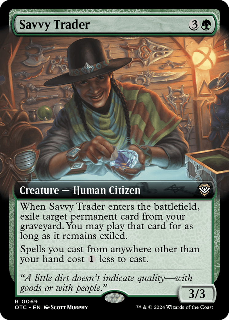 Savvy Trader (Extended Art) [Outlaws of Thunder Junction Commander] 