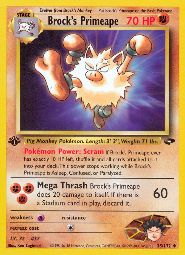 Brock's Primeape (35/132) [Gym Challenge 1st Edition] 