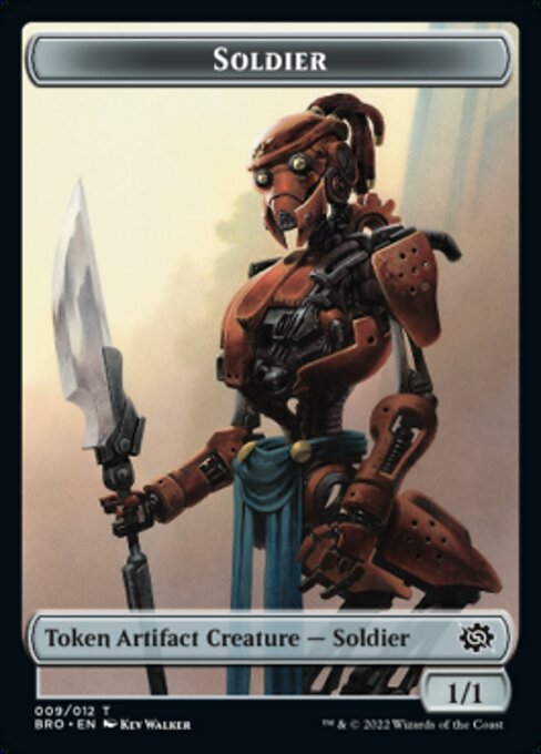 Powerstone // Soldier (009) Double-Sided Token [The Brothers' War Tokens] 