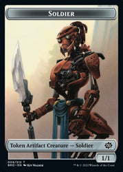 Powerstone // Soldier (009) Double-Sided Token [The Brothers' War Tokens] 