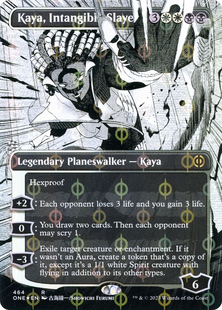 Kaya, Intangible Slayer (Borderless Manga Step-and-Compleat Foil) [Phyrexia: All Will Be One] 