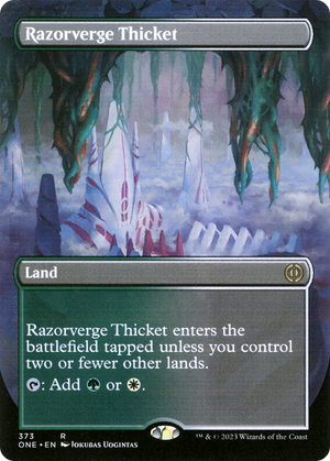 Razorverge Thicket (Borderless Alternate Art) [Phyrexia: All Will Be One] 
