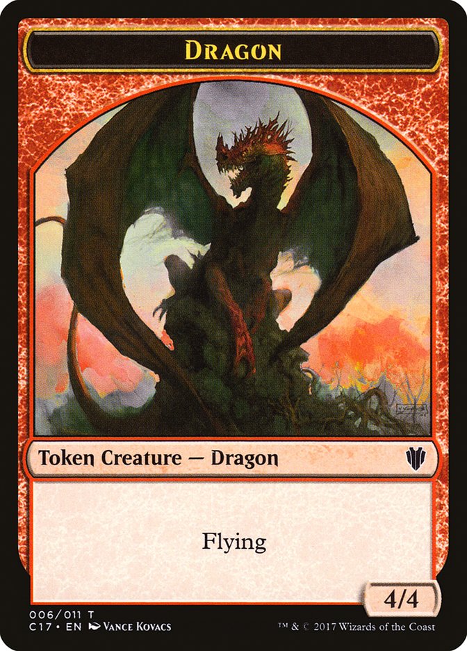 Cat Dragon // Dragon (006) Double-Sided Token [Commander 2017 Tokens] 