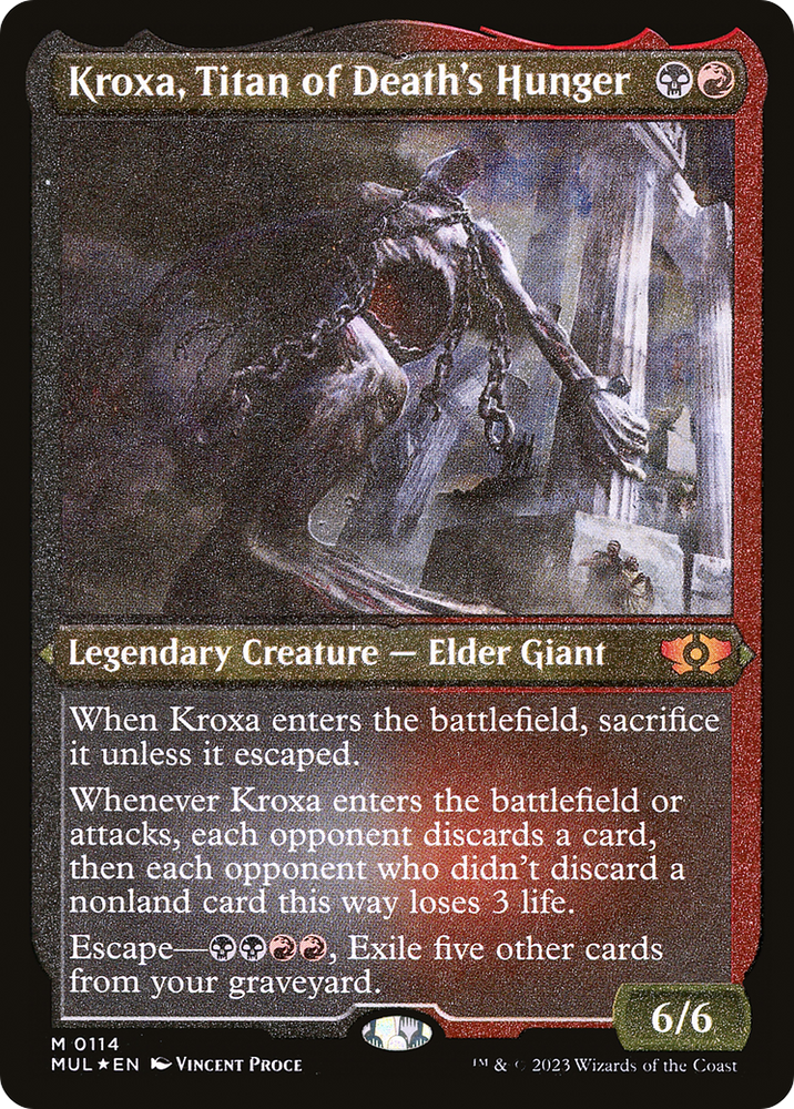 Kroxa, Titan of Death's Hunger (Foil Etched) [Multiverse Legends] 