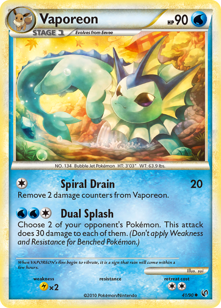 Vaporeon (41/90) [HeartGold &amp; SoulSilver: Undaunted] 