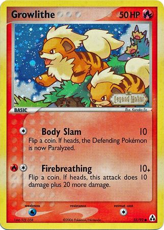 Growlithe (55/92) (Stamped) [EX: Legend Maker] 