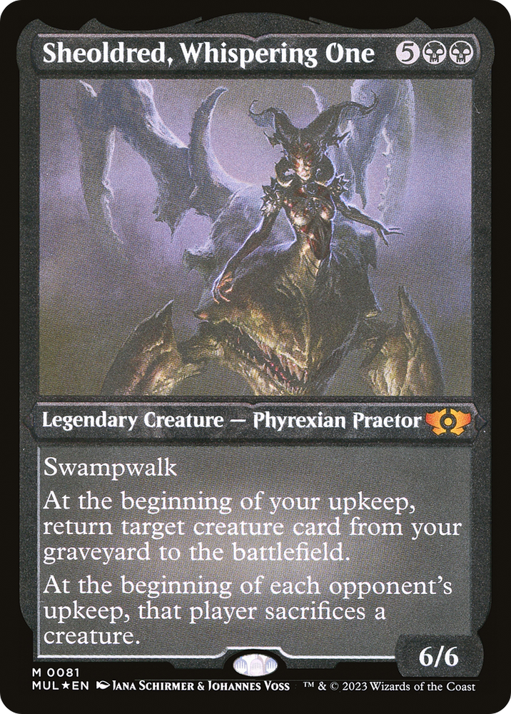 Sheoldred, Whispering One (Foil Etched) [Multiverse Legends] 