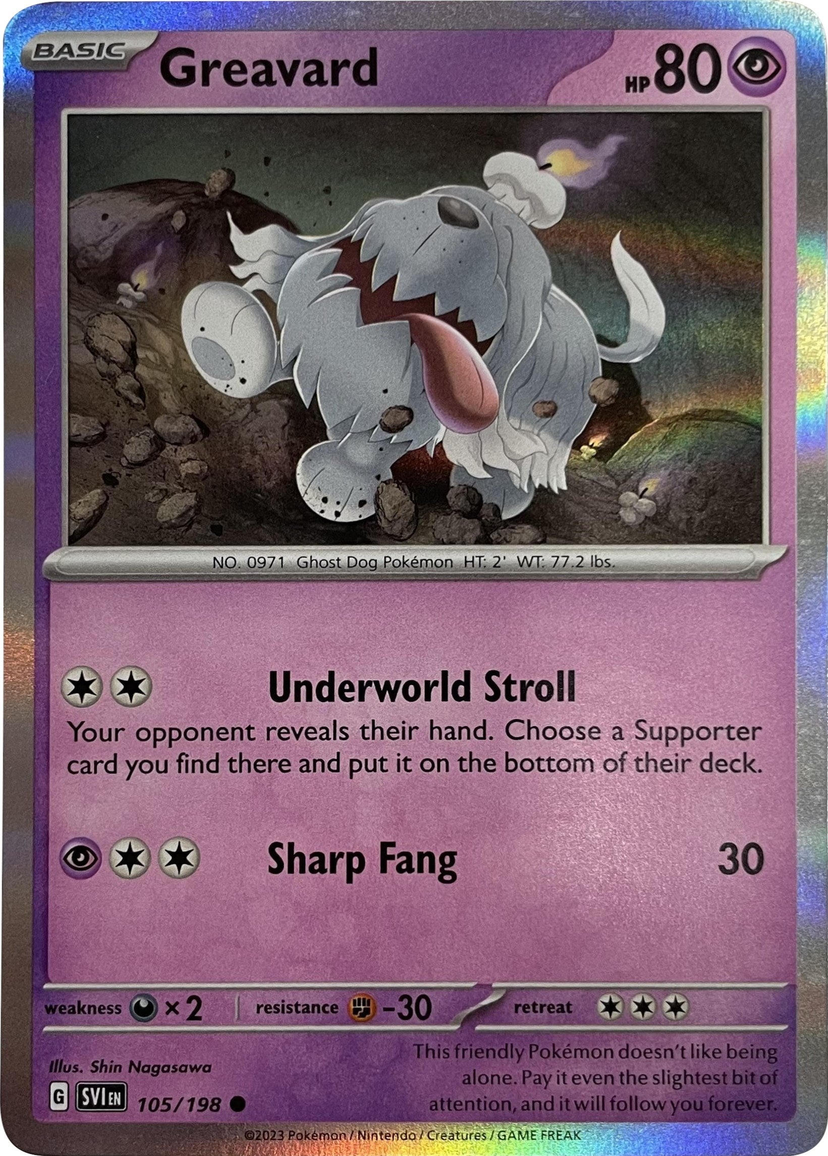 Greavard (105/198) (Mirage Holo) [Scarlet & Violet: Base Set] 