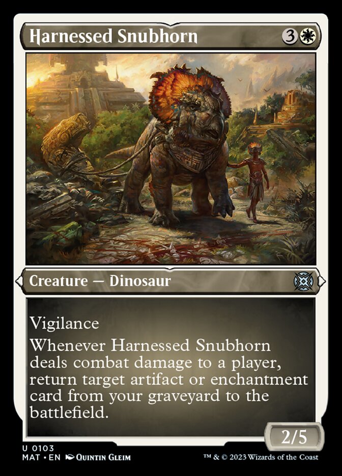 Harnessed Snubhorn (Foil Etched) [March of the Machine: The Aftermath] 