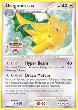 Dragonite (2/146) (National Championship) [Diamond &amp; Pearl: Legends Awakened] 