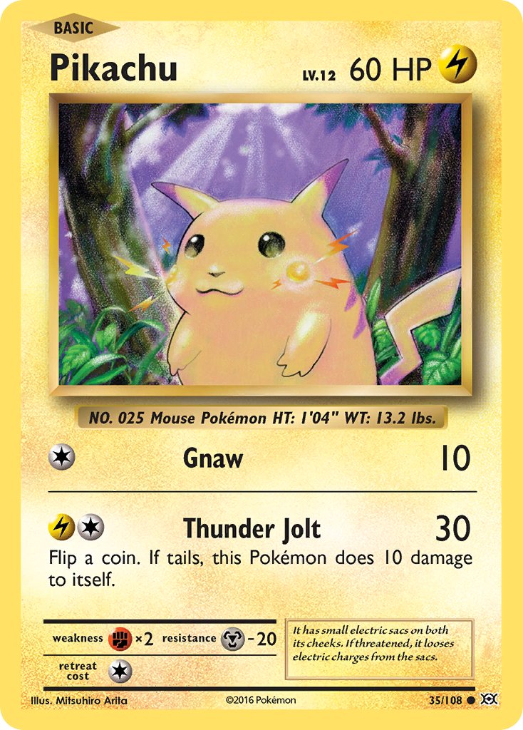 Pikachu (35/108) (Theme Deck Exclusive) (Cracked Ice Holo) [XY: Evolutions] 