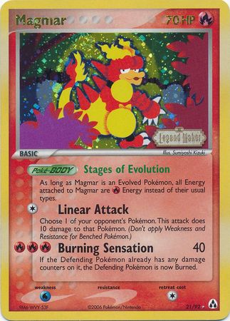 Magmar (21/92) (Stamped) [EX: Legend Maker] 