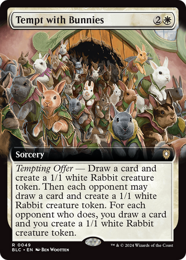 Tempt with Bunnies (Extended Art) [Bloomburrow Commander] 