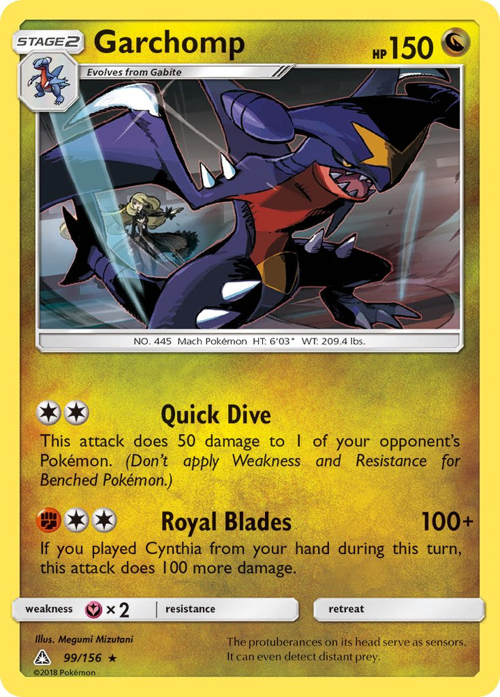 Garchomp (99/156) (Cracked Ice Holo) (Theme Deck Exclusive) [Sun &amp; Moon: Ultra Prism] 