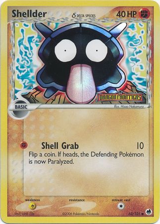 Shellder (63/101) (Delta Species) (Stamped) [EX: Dragon Frontiers] 