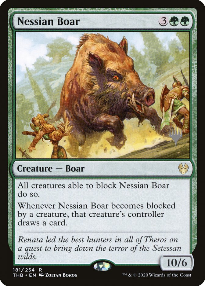 Nessian Boar (Promo Pack) [Theros Beyond Death Promos] 