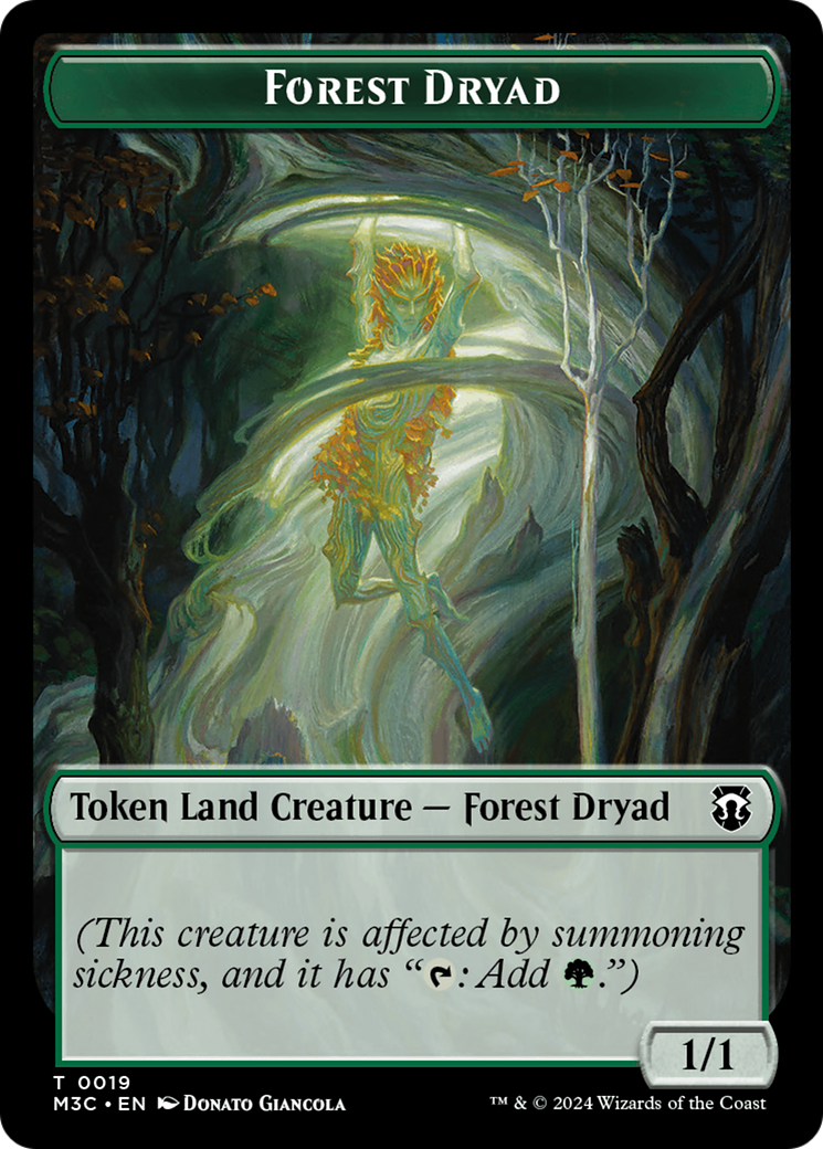 Forest Dryad // Vivien Reid Emblem Double-Sided Token [Modern Horizons 3 Commander Tokens] 