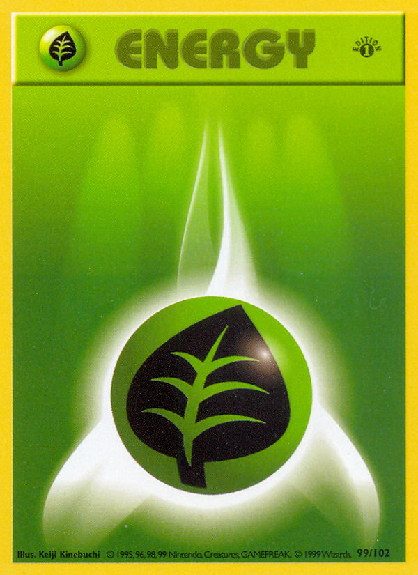 Grass Energy (99/102) (Shadowless) [Base Set 1st Edition] 