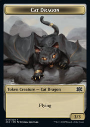 Cat Dragon // Monk Double-Sided Token [Double Masters 2022 Tokens] 
