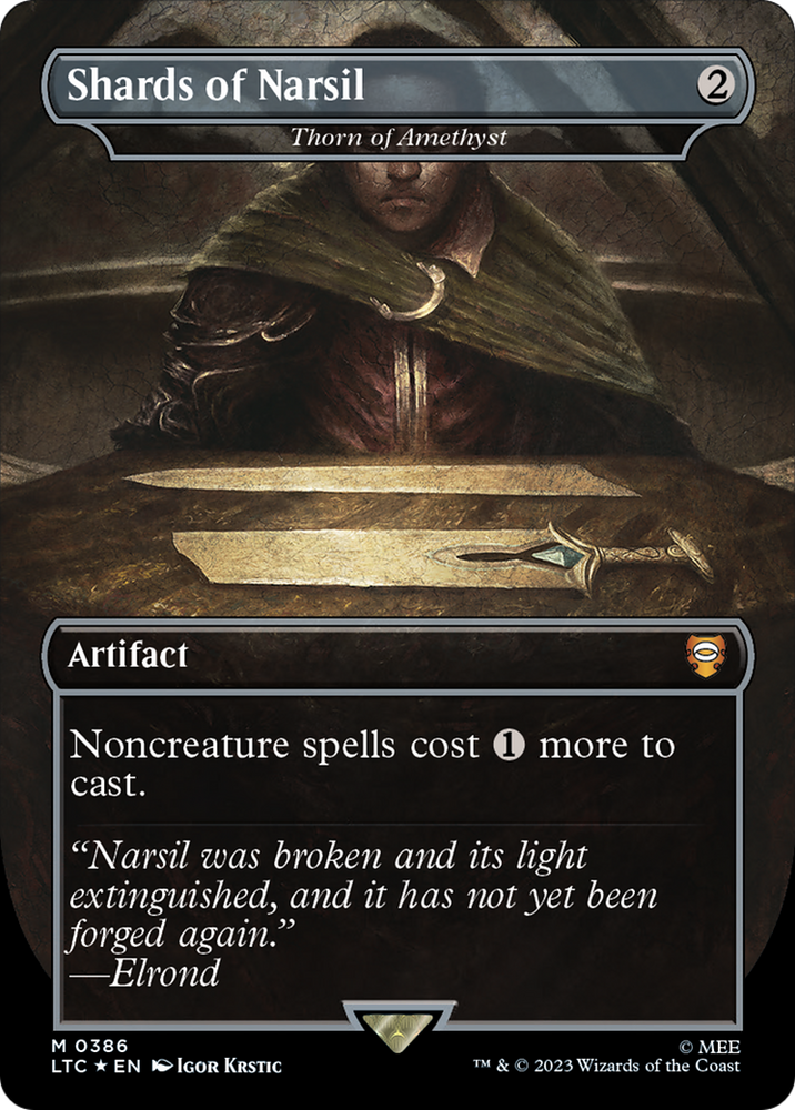 Shards of Narsil - Thorn of Amethyst (Borderless) (Surge Foil Realms and Relics) [The Lord of the Rings: Tales of Middle-Earth Commander]