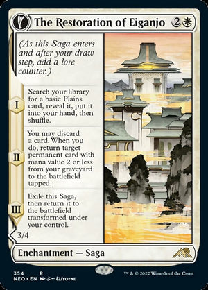 The Restoration of Eiganjo // Architect of Restoration (Showcase Soft Glow) [Kamigawa: Neon Dynasty] 