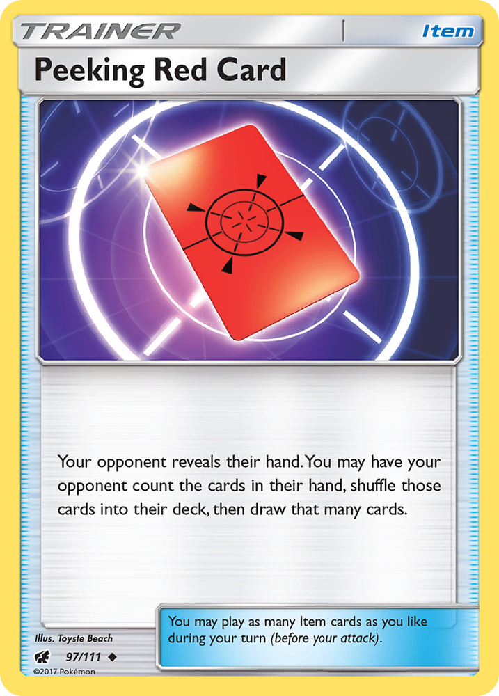 Peeking Red Card (97/111) [Sun &amp; Moon: Crimson Invasion] 