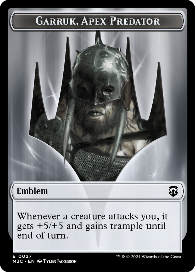 Garruk, Apex Predator Emblem // Saproling Double-Sided Token [Modern Horizons 3 Commander Tokens] 