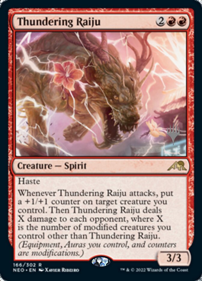 Thundering Raiju (Promo Pack) [Kamigawa: Neon Dynasty Promos] 