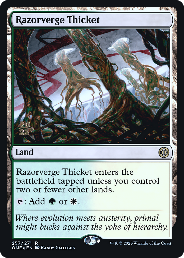 Razorverge Thicket [Phyrexia: All Will Be One Prerelease Promos] 