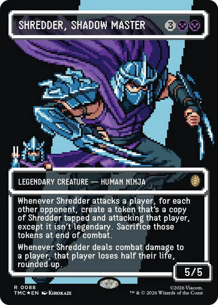 Shredder, Shadow Master (Borderless) (Surge Foil) [Teenage Mutant Ninja Turtles Commander]
