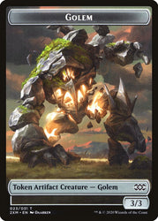 Wolf // Golem Double-Sided Token [Double Masters Tokens] 