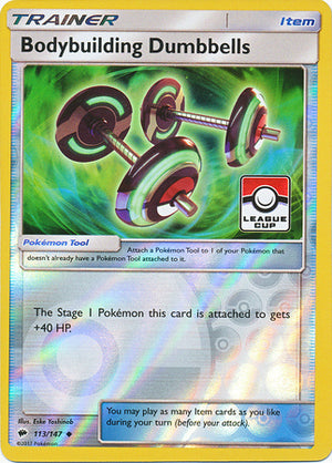 Bodybuilding Dumbbells (113/147) (League Promo) [Sun &amp; Moon: Burning Shadows] 