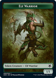 Dragon // Elf Warrior Double-Sided Token [Game Night: Free-for-All Tokens] 