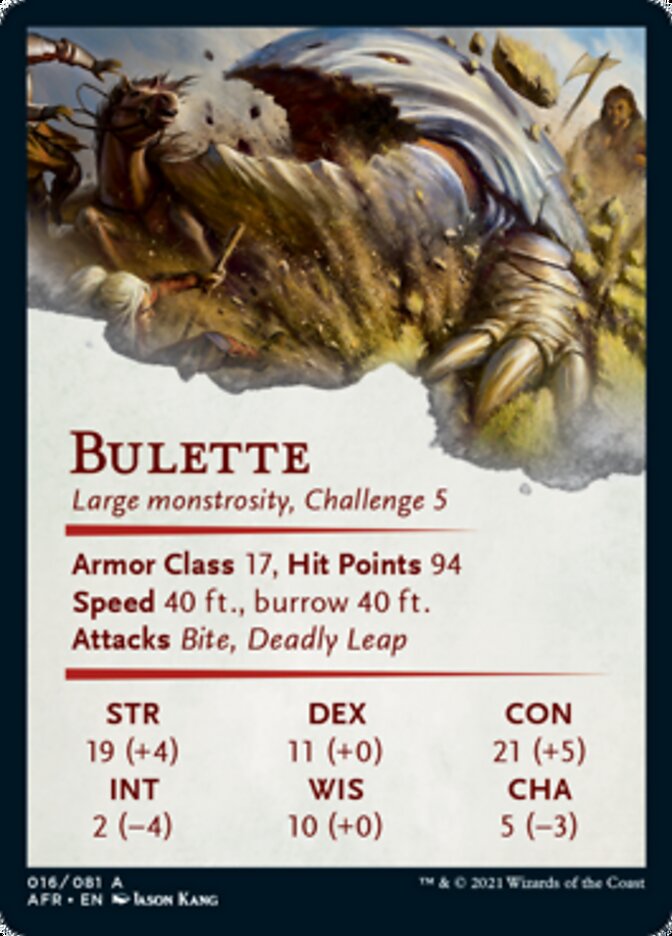 Bulette Art Card (Gold-Stamped Signature) [Dungeons &amp; Dragons: Adventures in the Forgotten Realms Art Series] 
