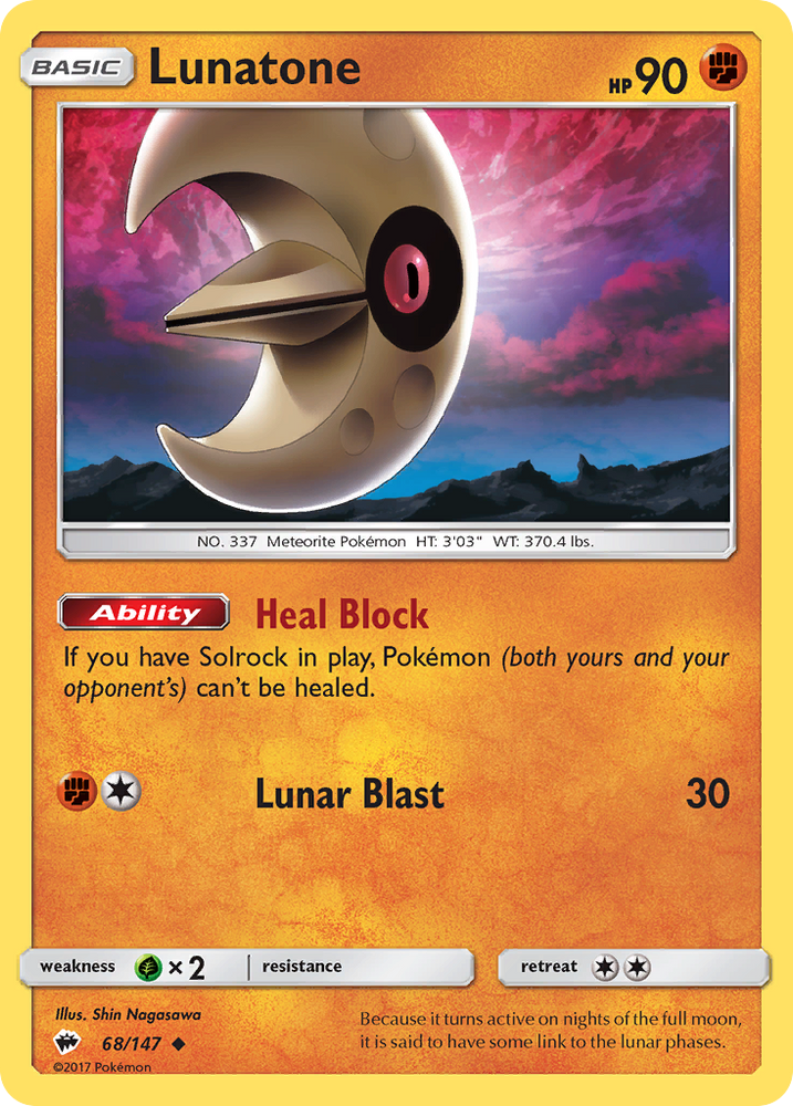 Lunatone (68/147) [Sun &amp; Moon: Burning Shadows] 