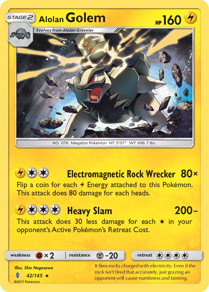 Alolan Golem (42/145) (Cosmos Holo) (Blister Exclusive) [Sun & Moon: Guardians Rising] 