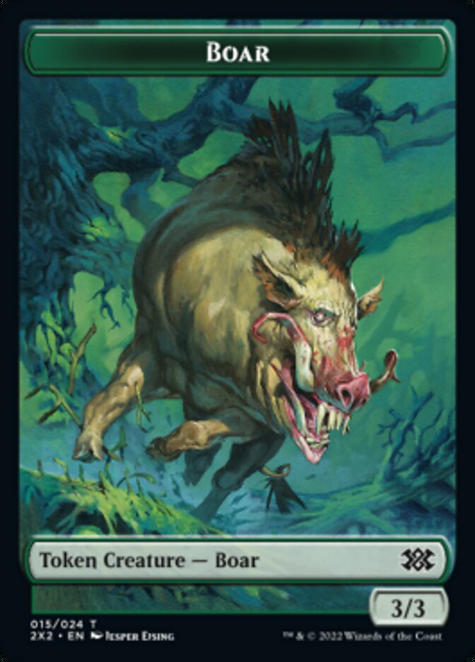 Boar // Monk Double-Sided Token [Double Masters 2022 Tokens] 