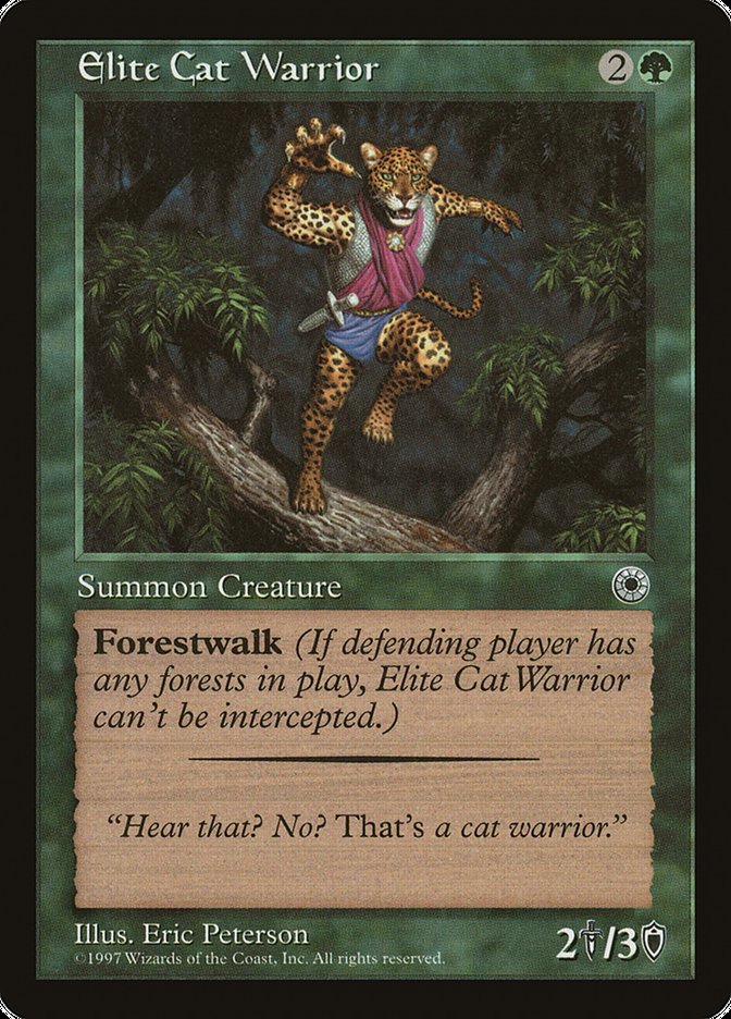 Elite Cat Warrior (With Flavor Text) [Portal] 