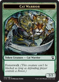 Cat Warrior // Beast (013) Double-Sided Token [Commander 2018 Tokens] 