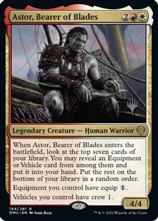 Astor, Bearer of Blades (Promo Pack) [Dominaria United Promos] 