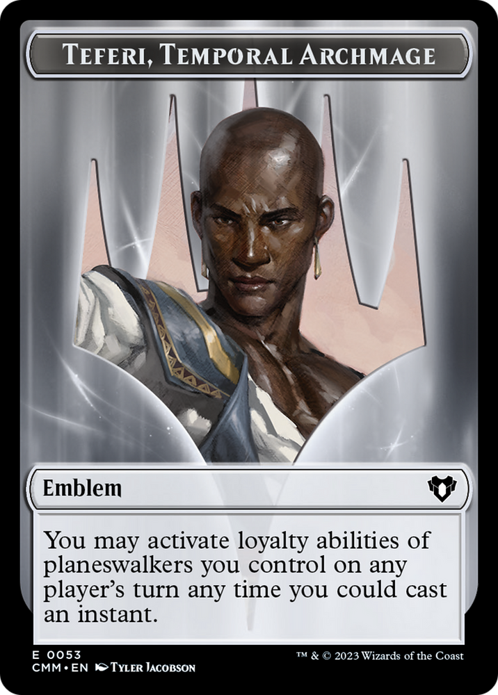 Clue // Emblem - Teferi, Temporal Archmage Double-Sided Token [Commander Masters Tokens] 